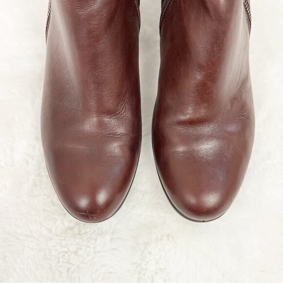 Ecco Women’s Booties Heeled Ankle Boots Zip Snake Print Brown Size 8 - Picture 7 of 9